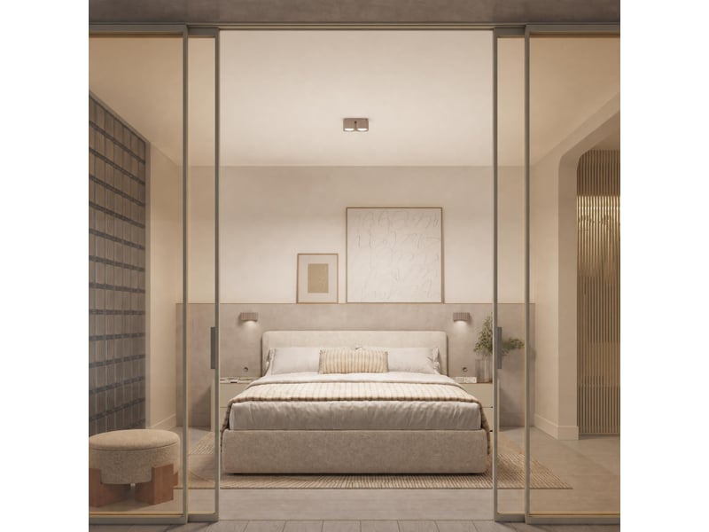 Plafonnier riff 2 taupe gx53 aluminium moderne 8x20.5x10cm SL.3040 - Conforama B