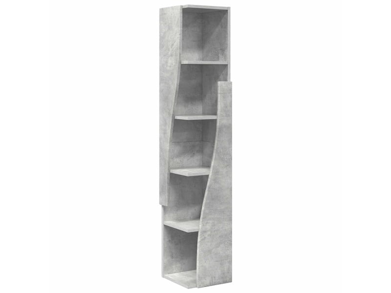  Meuble d'angle, meuble de rangement salon 27,5x27x140cm bois d'ingénierie gris béton  - Conforama A