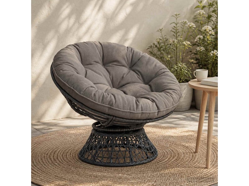  Coussin de chaise suspendue, coussin d'assise vianen 100 % polyester gris cf54282  - Conforama B