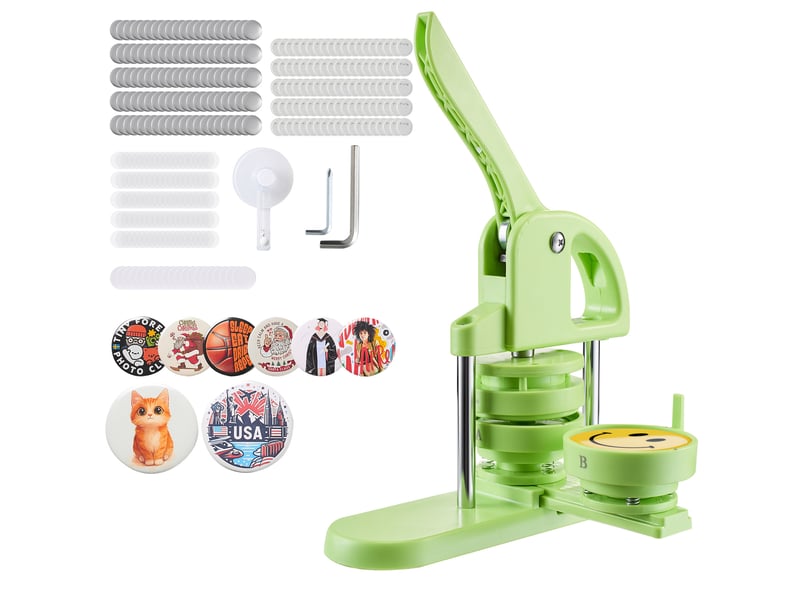 Vevor machine à badges presse à badges épingles personnalisés 75 mm 100pcs vert - Conforama A