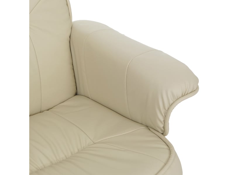  Fauteuil de télé m56, fauteuil de relaxation sans tabouret, similicuir - crème  - Conforama D