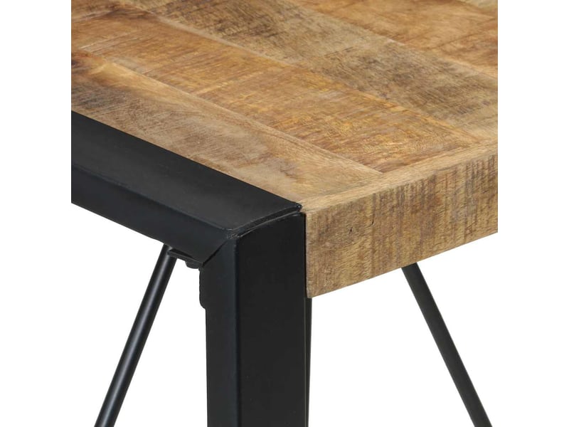 Table à manger, table de salle à manger 80x80x75 cm bois de manguier brut - Conforama D