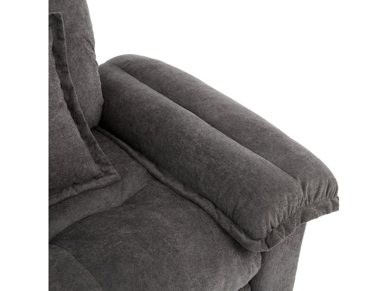  Fauteuil pivotant 360° 1 place gris en tissu, avec coussin de soutien et base métal pour lire confortablement  - Conforama D
