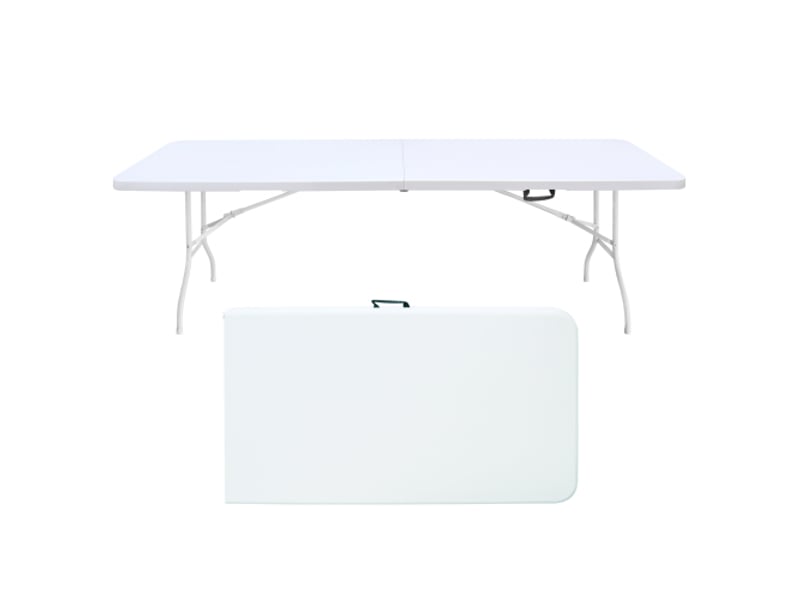  Table pliante - portable - 244 cm - robuste - poignée - multifonctionnelle - blanc  - Conforama A