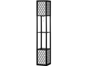 Lampadaire 26x26x156 cm double éclairage mdf noir