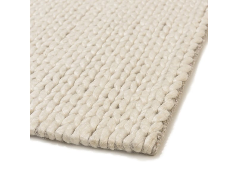  Quentin - tapis rectangulaire 300x400cm en laine tissée couleur blanc  - Conforama E