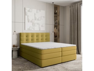 Lit avec rangement 140x200 cm <strong>MASSENO</strong>  <strong></strong> coloris jaune