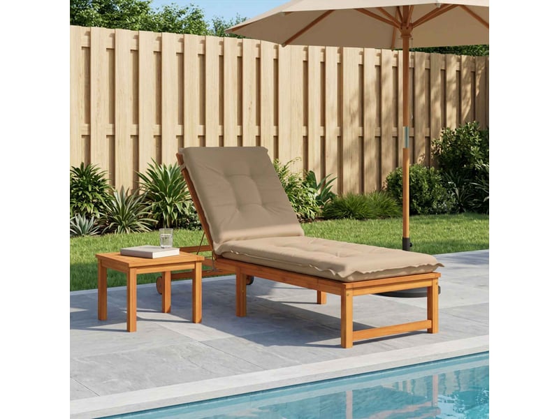  Coussin de transat, coussin pour bain de soleil gemert 100 % polyester sable 190 x 60 x 9 cm cf56198  - Conforama B