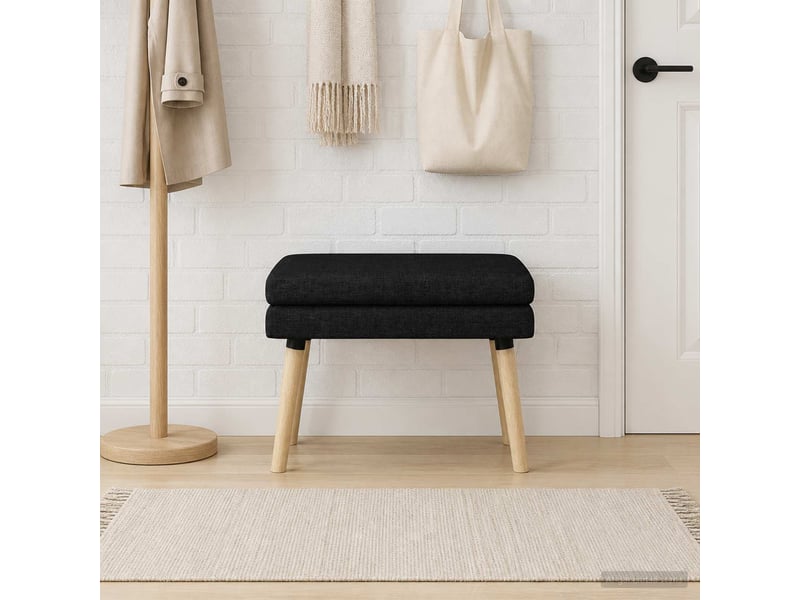  Banc d'entrée, banc à double couche noir 60x40x46 cm tissu  - Conforama D