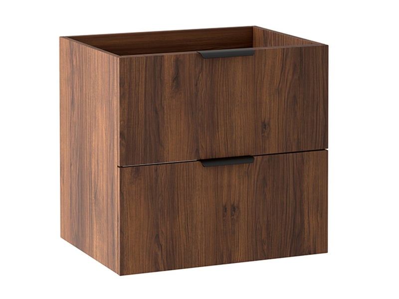  Meuble sous vasque suspendu luna effet noyer warmia 60 cm  - Conforama A