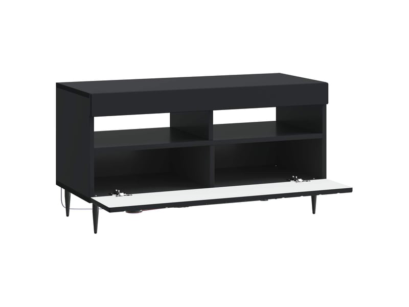  Meuble tv - banc tv - meuble de rangement led noir bois d'ingénierie  - Conforama E
