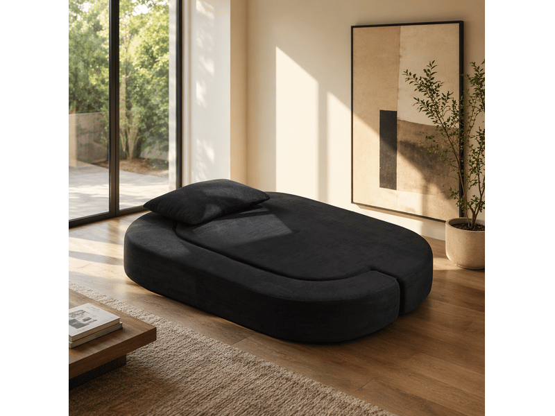  Canapé-lit convertible 2 places noir 200x130x60 cm cravdom  - Conforama C