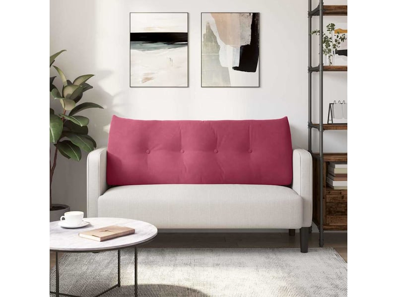 Coussin de dos, coussin de dossier bordeaux 120 x 24 x 50 cm velours cf54580  - Conforama D