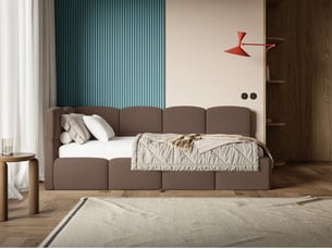 Lit 2 places 90x200 cm SELSEY Cloudy coloris marron
