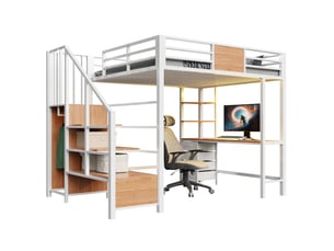 Lit mezzanine 140x200 cm VIVRYN   coloris blanc