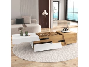 Table basse rectangulaire coloris bicolore <strong></strong> <strong>Fay Lum</strong> - 50 cmx120 cm