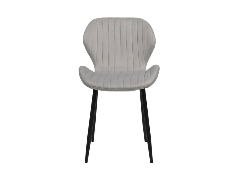 Ensemble repas table ronde blanche + 4 chaises velours gris - scandi - Conforama D