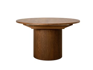 Bobochic ensemble sormiou avec table à manger ronde extensible 130 à 180 cm + lot de chaises bastide placage chêne massif marron foncé
