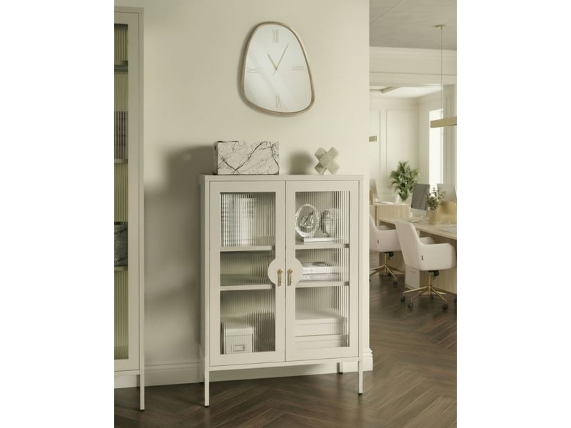 Meuble de rangement gleora métal beige clair  - Conforama B
