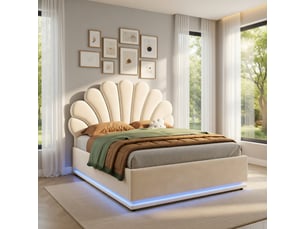 Lit coffre 140x200 cm <strong></strong> <strong></strong> coloris beige
