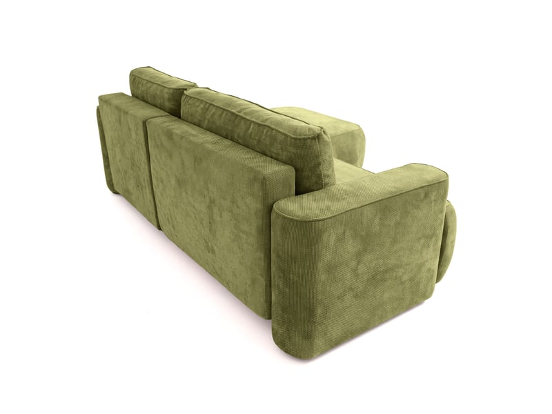  Canapé d'angle moon mini avec fonction couchage, tissu flow, droite, vert (12)  - Conforama E
