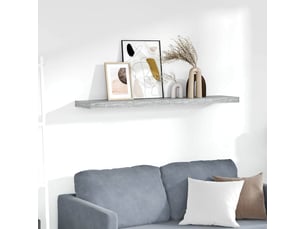 Étagère flottante, étagère murale gris béton 120x23,5x3,8 cm mdf cf42306