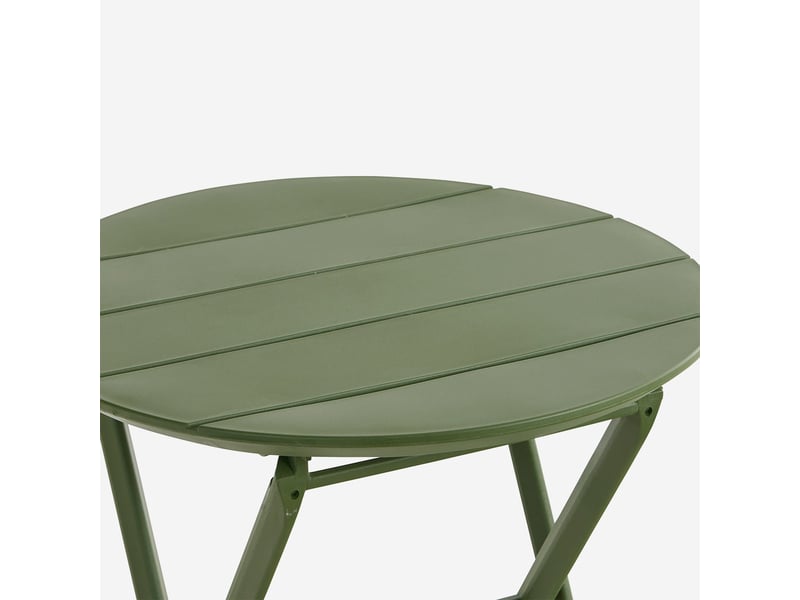 Petite table ronde pliante pour extérieur et intérieur 60 cm cervinia - vert foncé - Conforama C