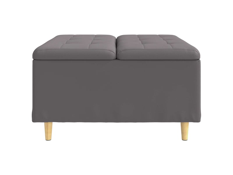  Ottoman, repose pied salon avec rangement gris 80x80x45 cm simili cuir  - Conforama E