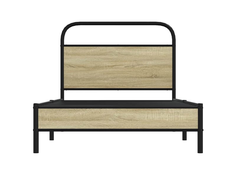  Lit simple- lit adulte -  cadre de lit sans matelas 100x200 cm chêne sonoma  - Conforama D