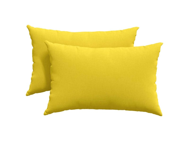  Lot de 2 coussins de canapé, coussins décoratifs tissu jaune clair 60 x 40 cm cf58892  - Conforama A