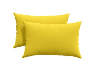 Lot de 2 coussins de canapé, coussins décoratifs tissu jaune clair 60 x 40 cm cf58892