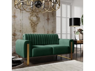 Selsey parissa - canapé - 164 cm - velours vert pieds dorés