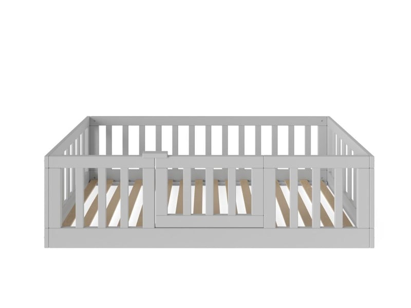  Yappycasa - lit au sol avec portillon 160x80 cm - gris 4754010385584 - Conforama D