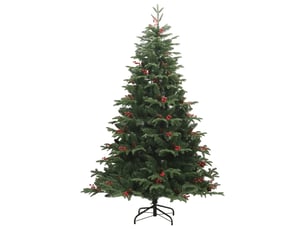 Sapin de noël artificiel, arbre de noël avec pommes de pin et baies 240 cm shl4257