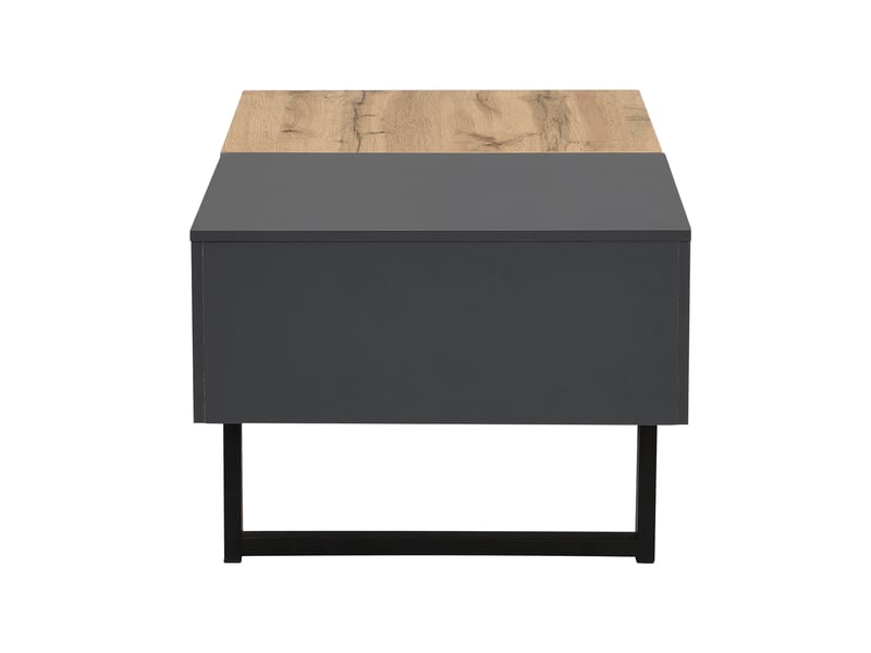  Table basse moderne coulissante multifonction avec rangement caché, bois et métal, 155x55x40 cm, salon bureau  - Conforama D