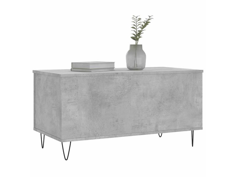  Table basse - table de salon - table à thé gris béton 90x44,5x45 cm bois d'ingénierie  - Conforama D