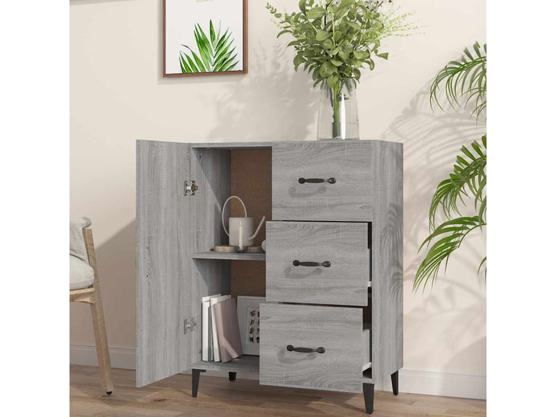  Buffet - bahut - meuble de rangement sonoma gris 69,5x34x90 cm bois d'ingénierie  - Conforama C