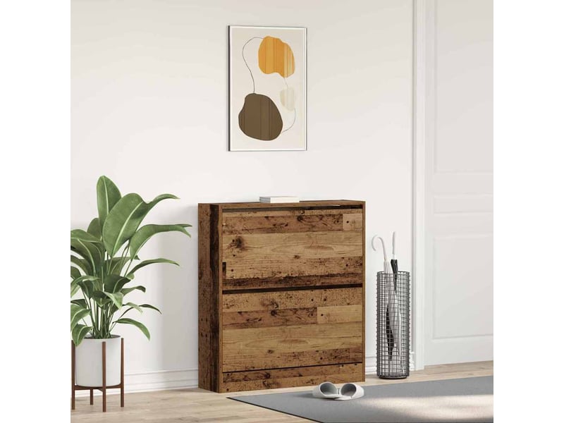  Meuble à chaussure, cabinet à chaussures 80x21x87,5 cm bois d'ingénierie shl7771  - Conforama B