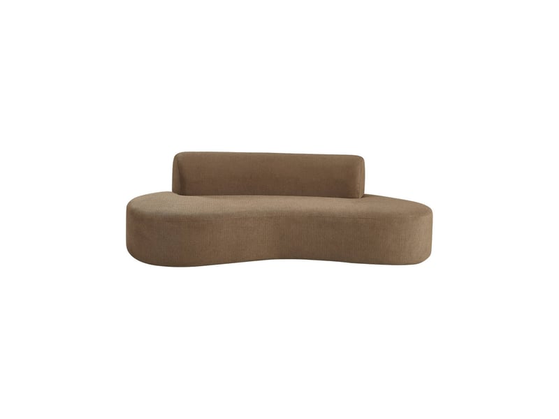  Canapé compressé virgule organique 3 places tissu chenille marron - curv  - Conforama B