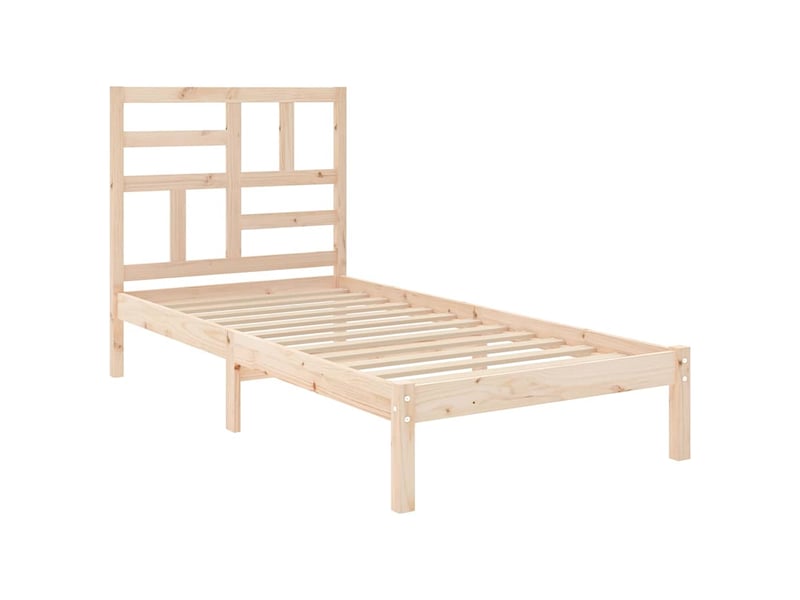  Lit simple- lit adulte -  cadre de lit sans matelas bois massif 90x190 cm  - Conforama C