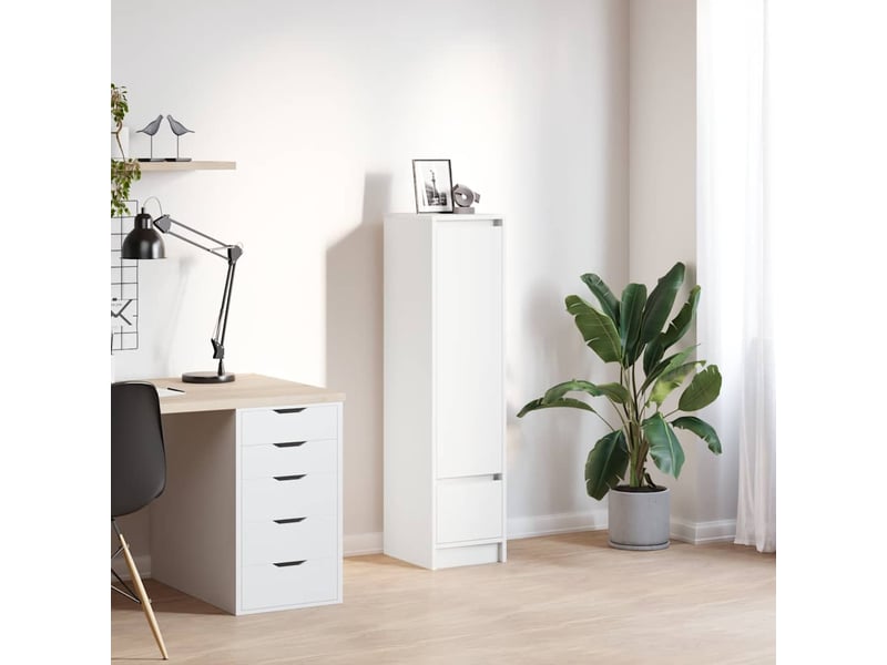  Buffet haut - bahut - meuble de rangement blanc 29,5x34x119,5 cm bois d'ingénierie  - Conforama B