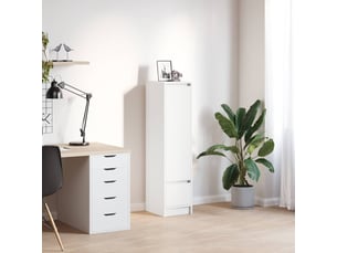 Buffet haut - bahut - meuble de rangement blanc 29,5x34x119,5 cm bois d'ingénierie