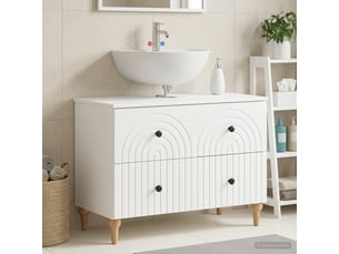Meuble sous lavabo de salle de bain alkmaar blanc cf64796