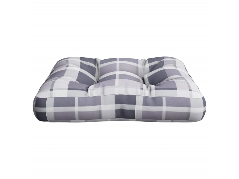  Coussin de palette, coussin de chaise, coussin de canapé carreaux gris 58x58x10 cm tissu cf55328  - Conforama D