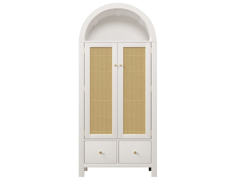  Armoire penderie 2 portes 2 tiroirs avec tringle blanc 78x45x181 cm AB20714142W - Conforama A