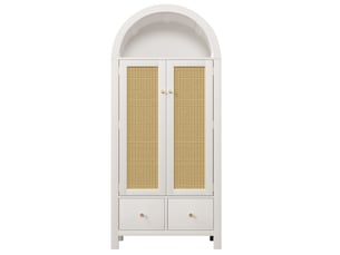 Armoire penderie 2 portes 2 tiroirs avec tringle blanc 78x45x181 cm
