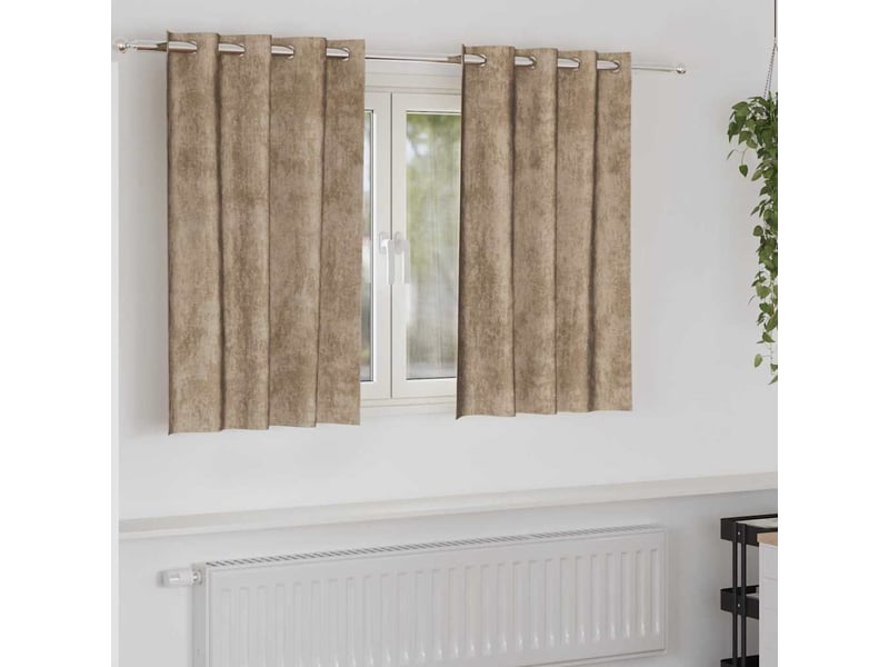 Lot de 2 rideaux en velours, rideaux de fenêtre champagne 140 x 140 cm velours cf44169 - Conforama B