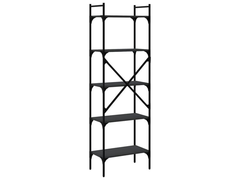  Bibliothèque à 5 niveaux, armoire à livres noir 56x31,5x174 cm bois d'ingénierie  - Conforama D