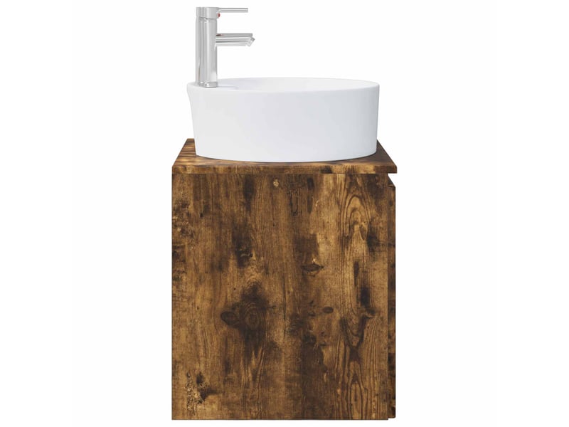  Vanité de lavabo mural, meuble de rangement chêne fumé 49.5x44.5x65 cm shl5636  - Conforama D