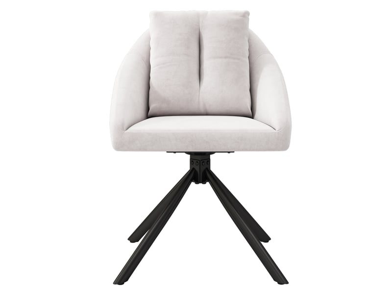 Lot de 4 chaises de salle à manger pivotantes en velours beige, assise ergonomique, piètement métal, design moderne  - Conforama A